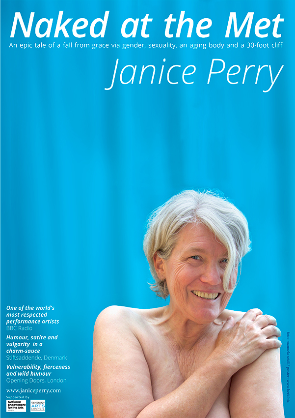 Janice Perry a.k.a. Gal covering her unclothed body with her arms