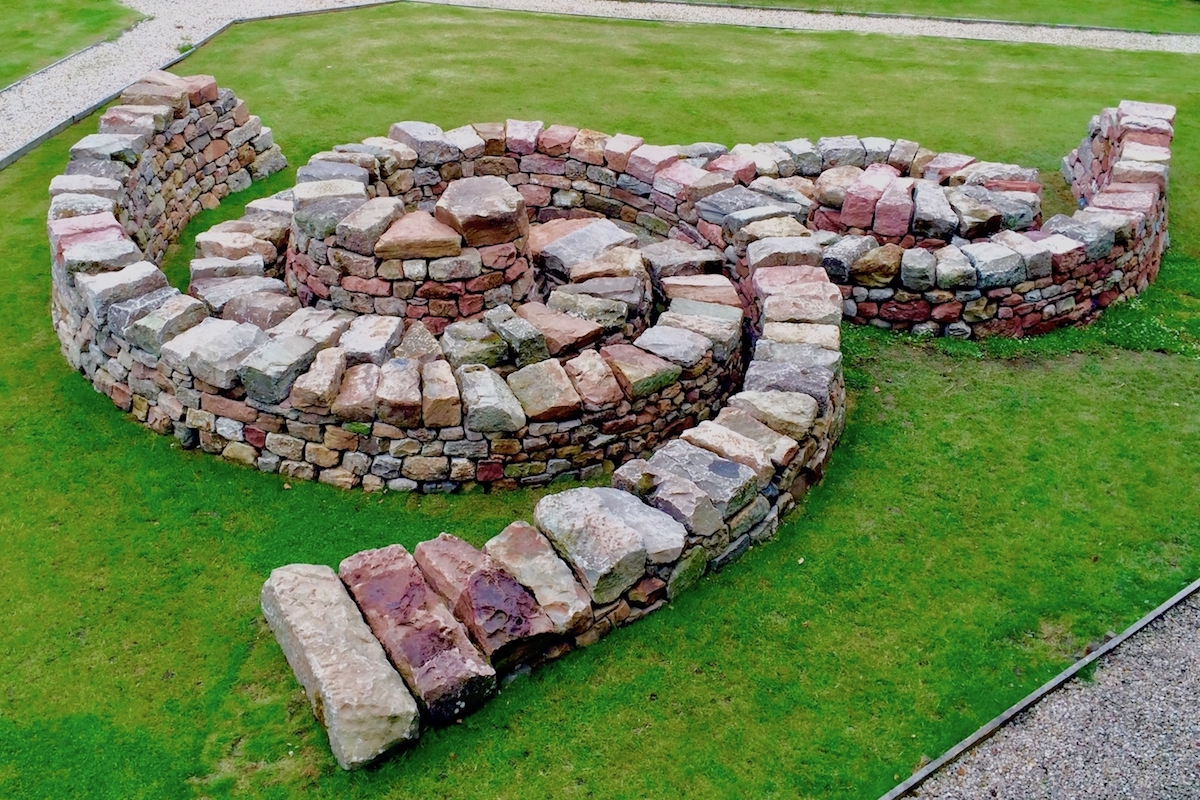 ROCK SPRINGS, local red and yellow sandstone, 30’x40’x5’h, land art installation, Glenmorangie Distillery & House, Tain, Scotland, 2015.