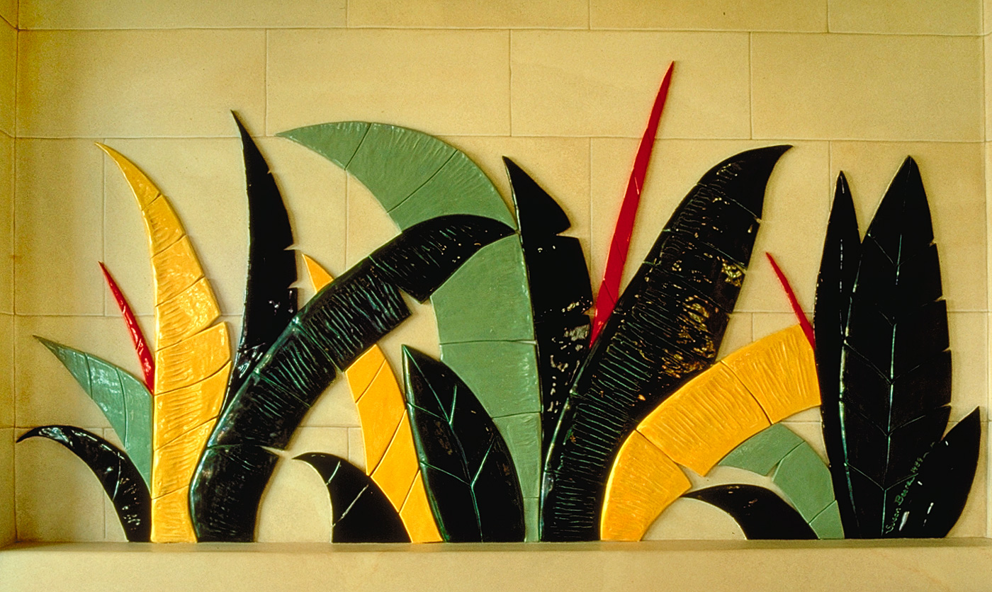 Banana Leaf Ceramic mural