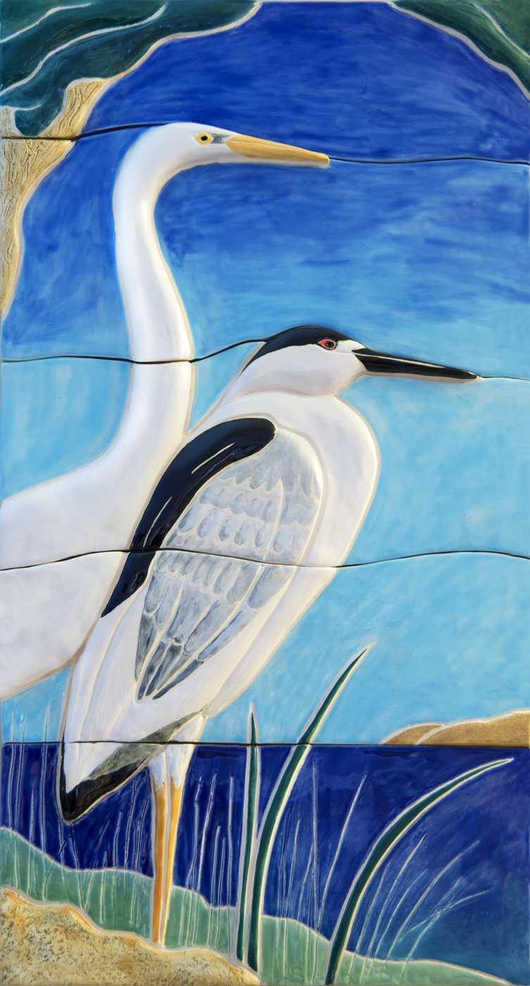 Egret and Crane