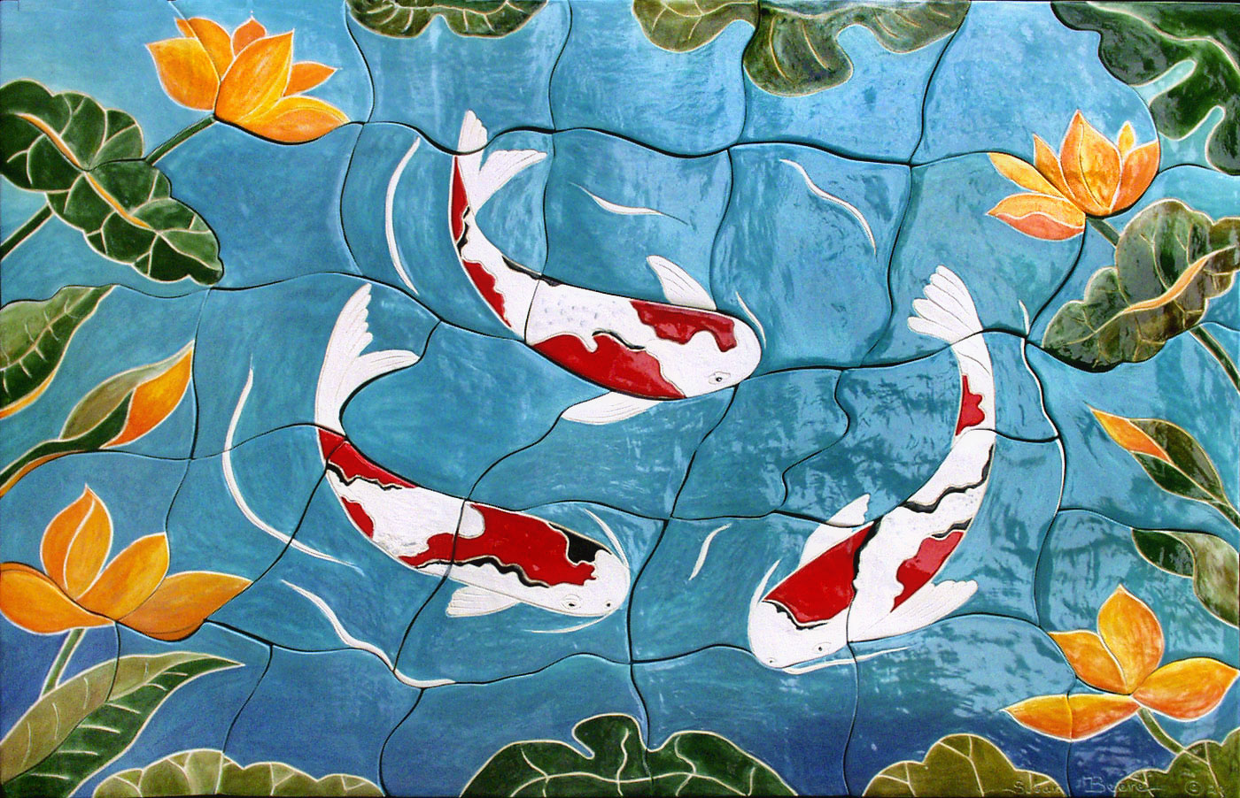 Koi fish in pond