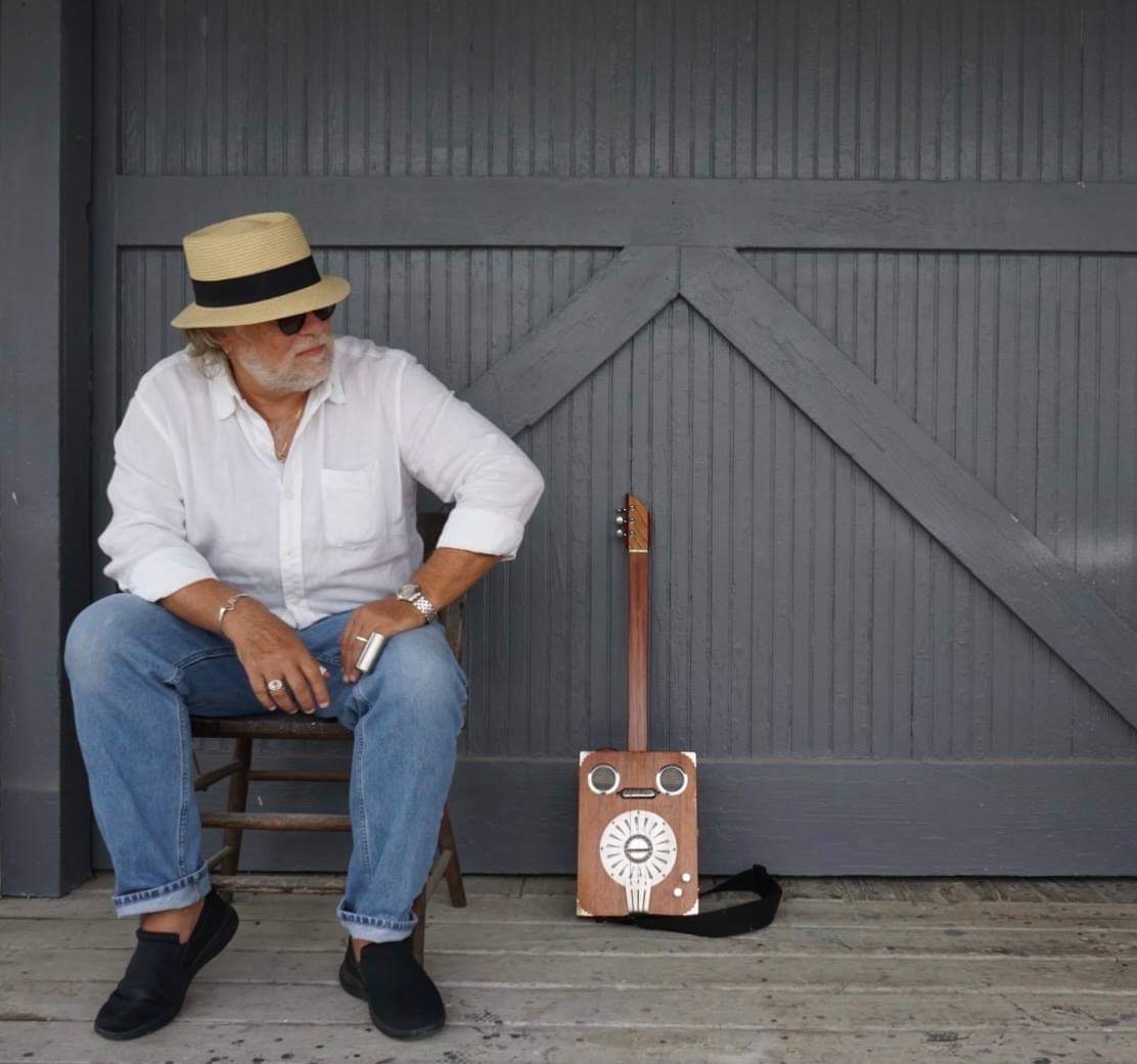 David Reed and his cigar box guitar in St,. Augustine, FL