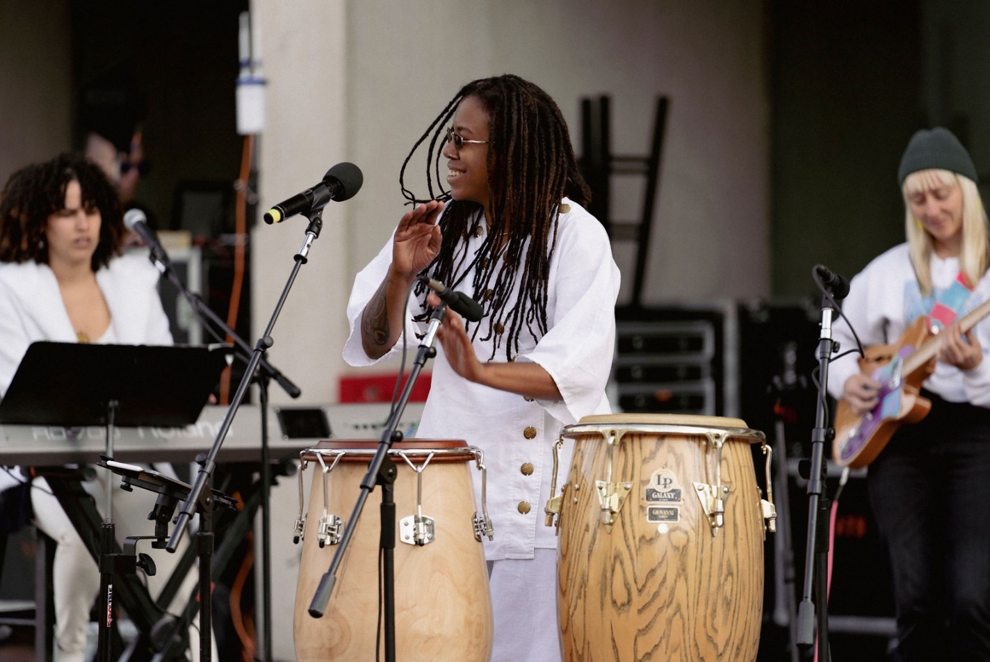 Kera of Zili Misik playing conga drums