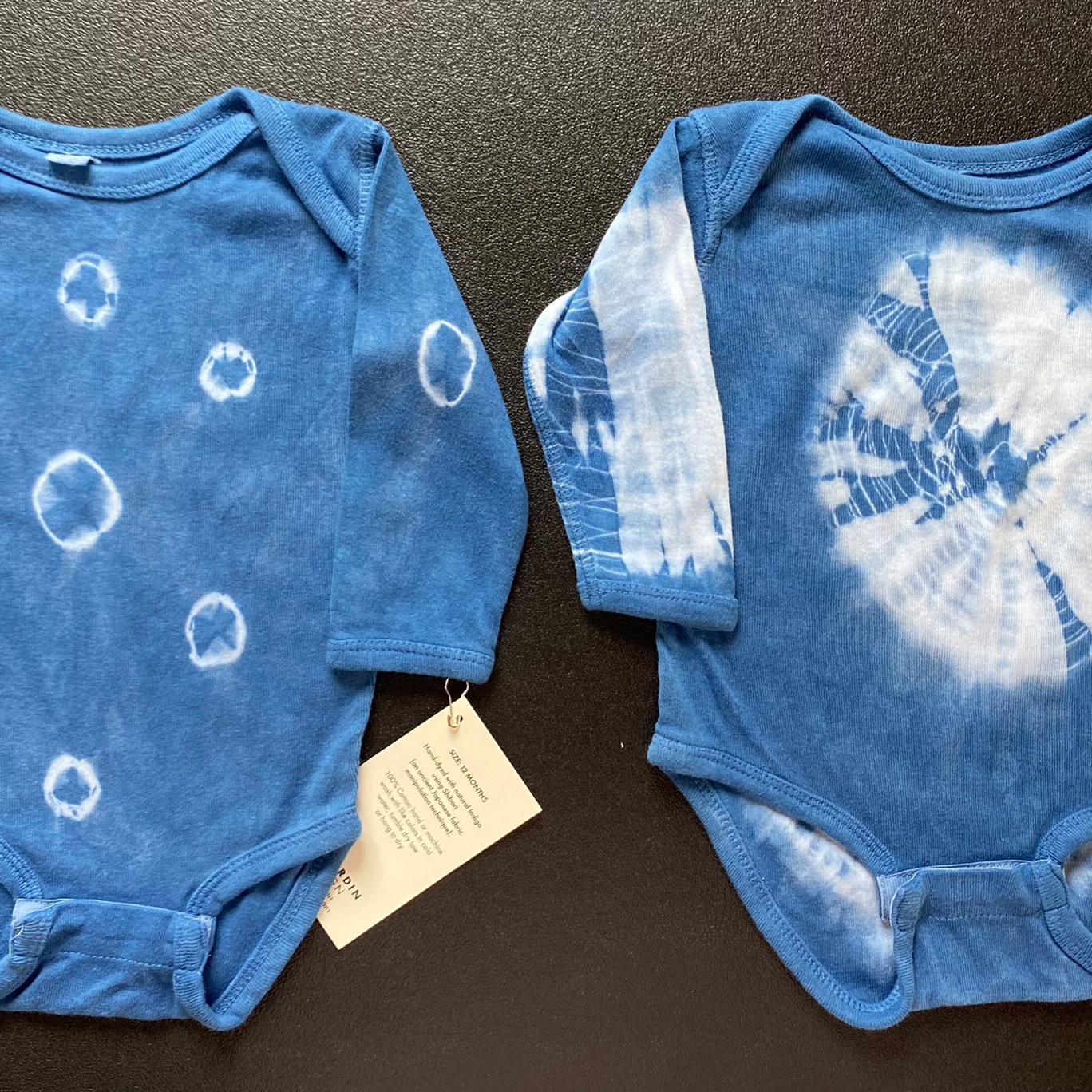 Indigo-dyed cotton using Shibori technique