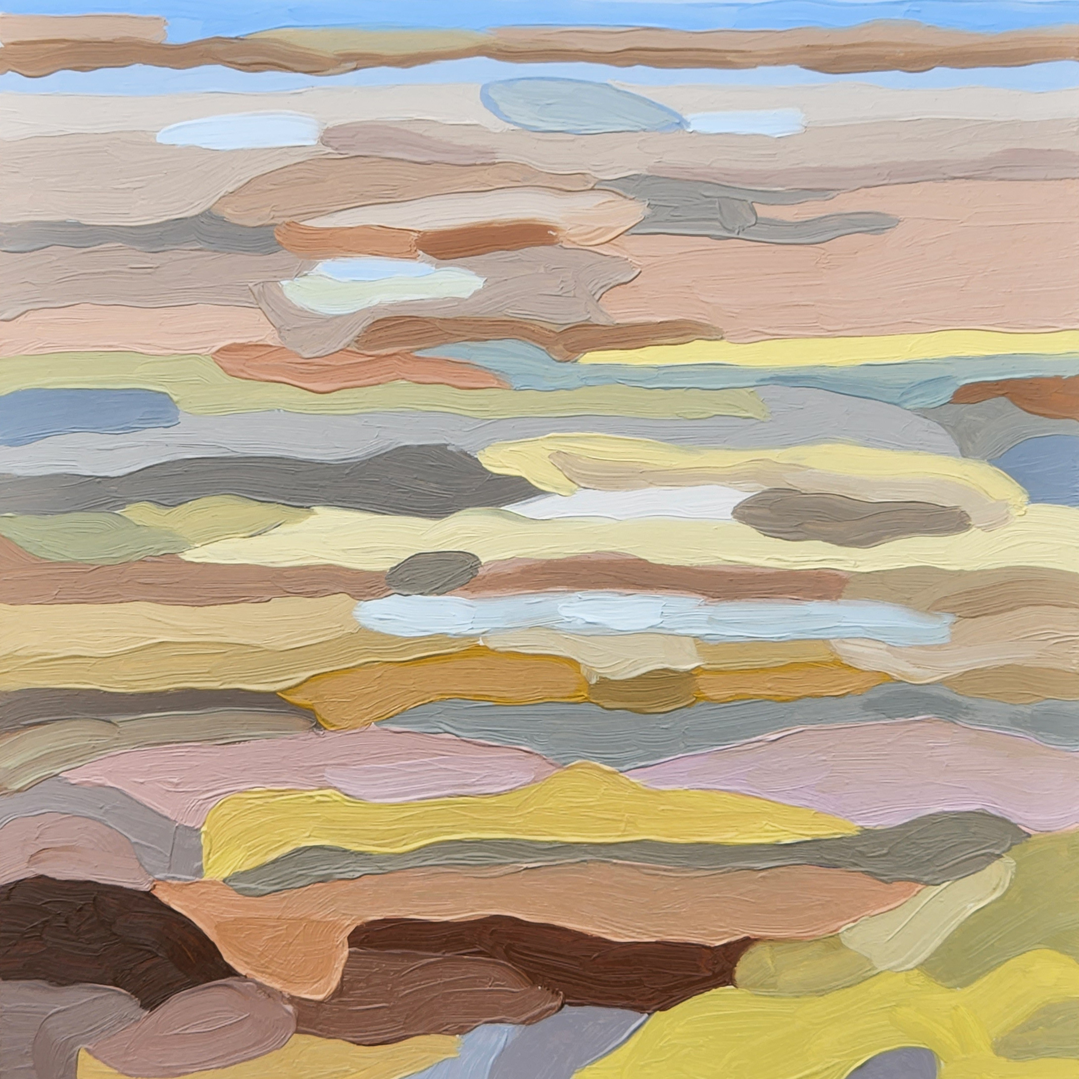 semi-abstract landscape of a brook and marsh