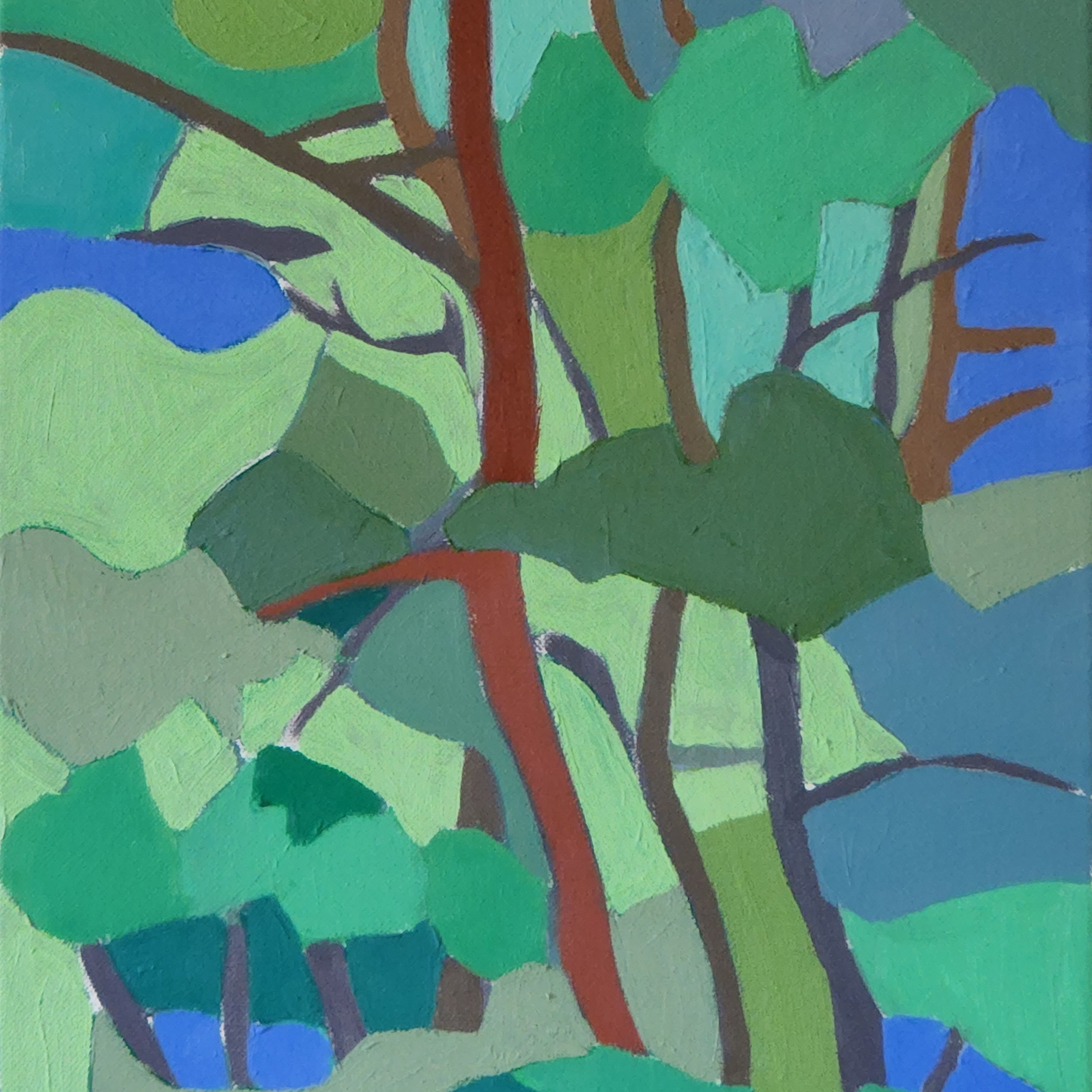 semi-abstract painting of a tree