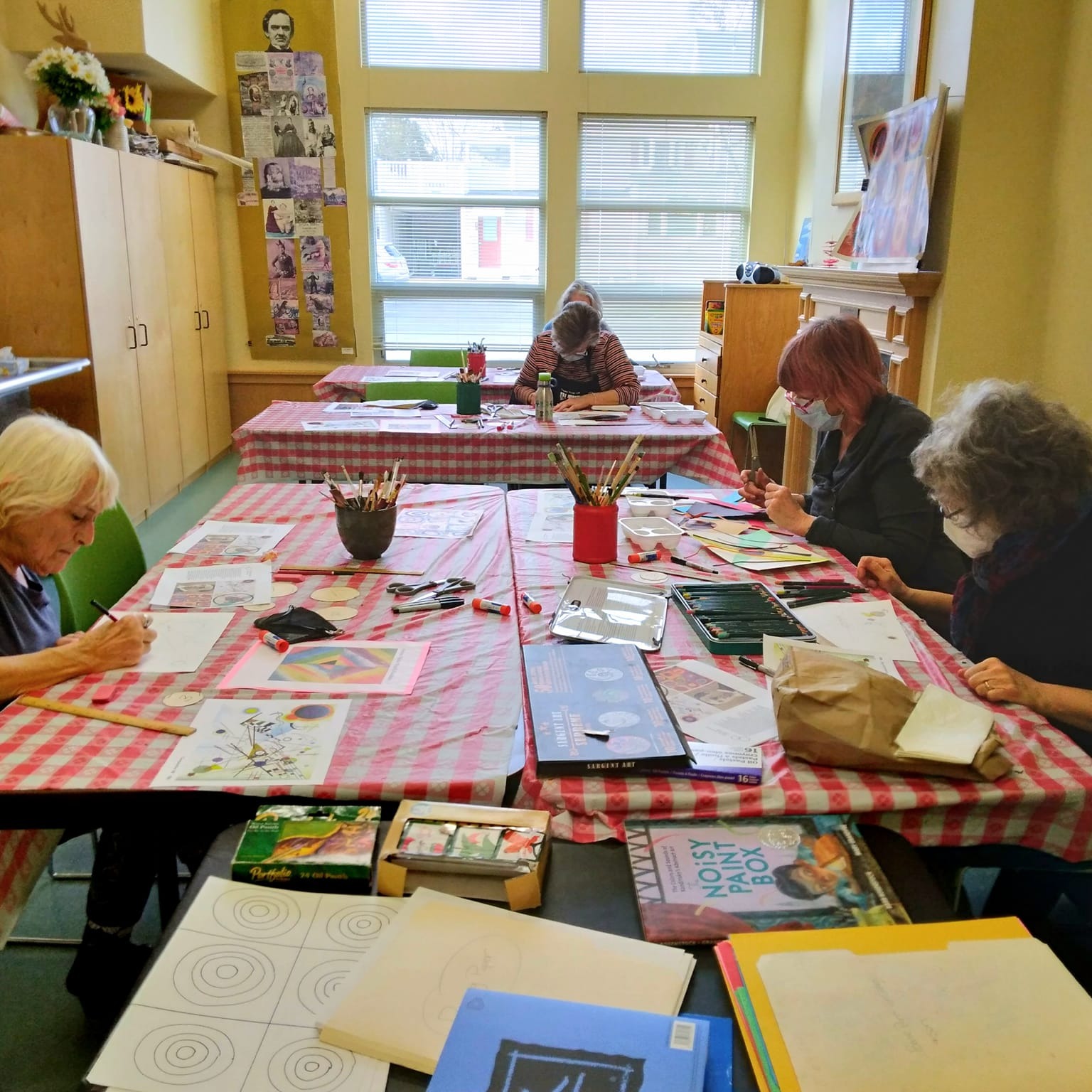 Class working on Artwork