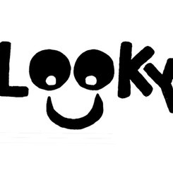 The word Looky with a smiley face at the two o's.