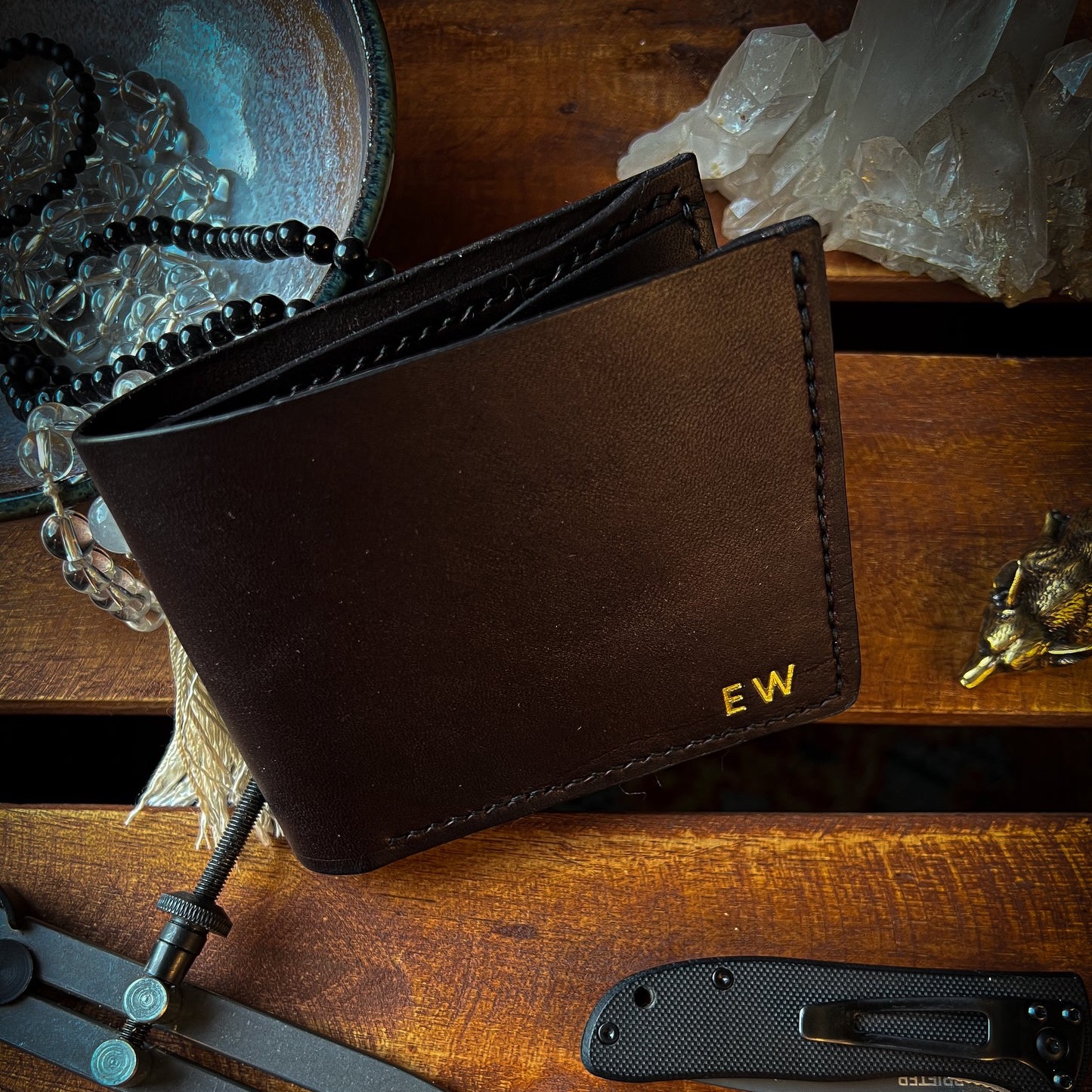 Black Leather Bi-fold wallet