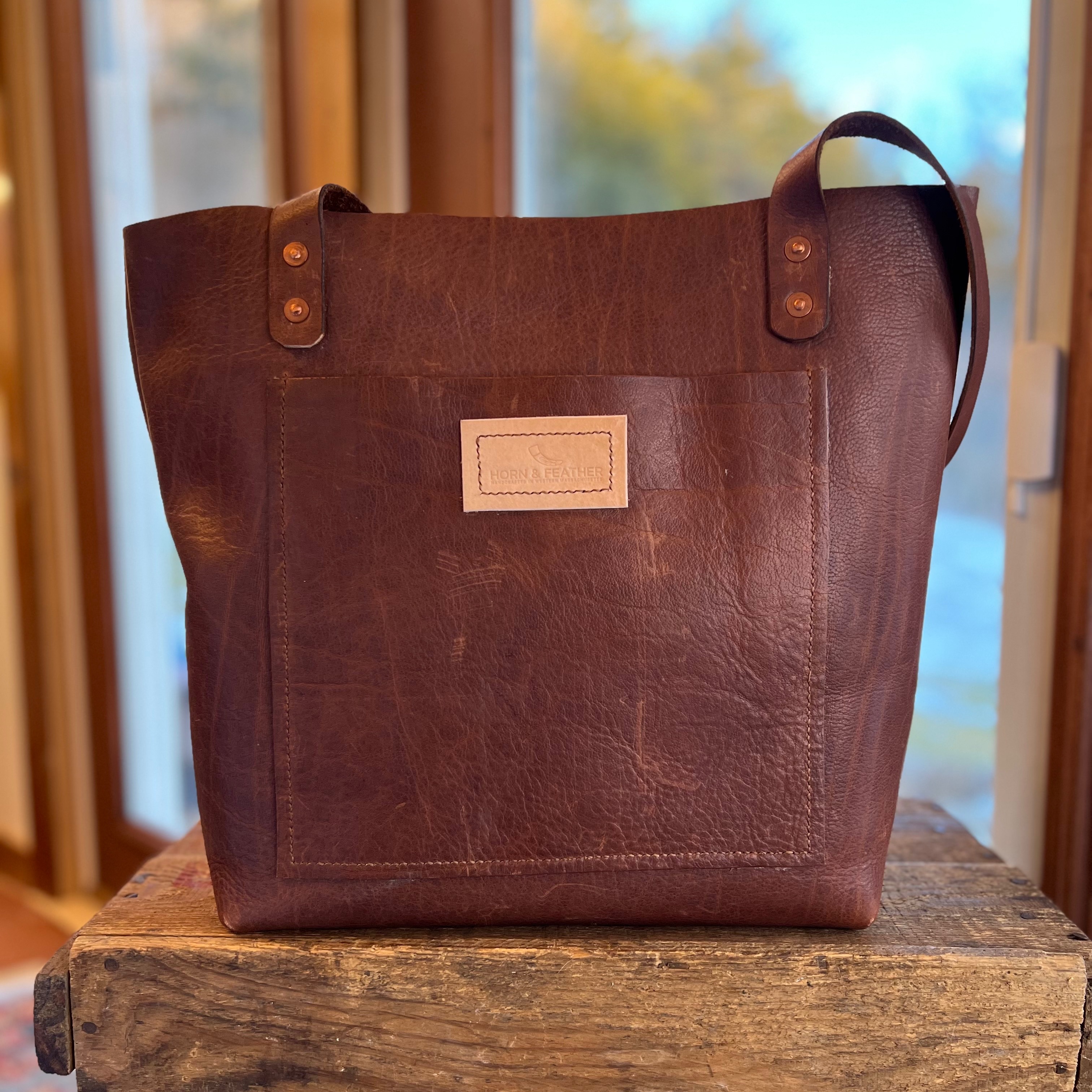 Tall leather Tote Bag