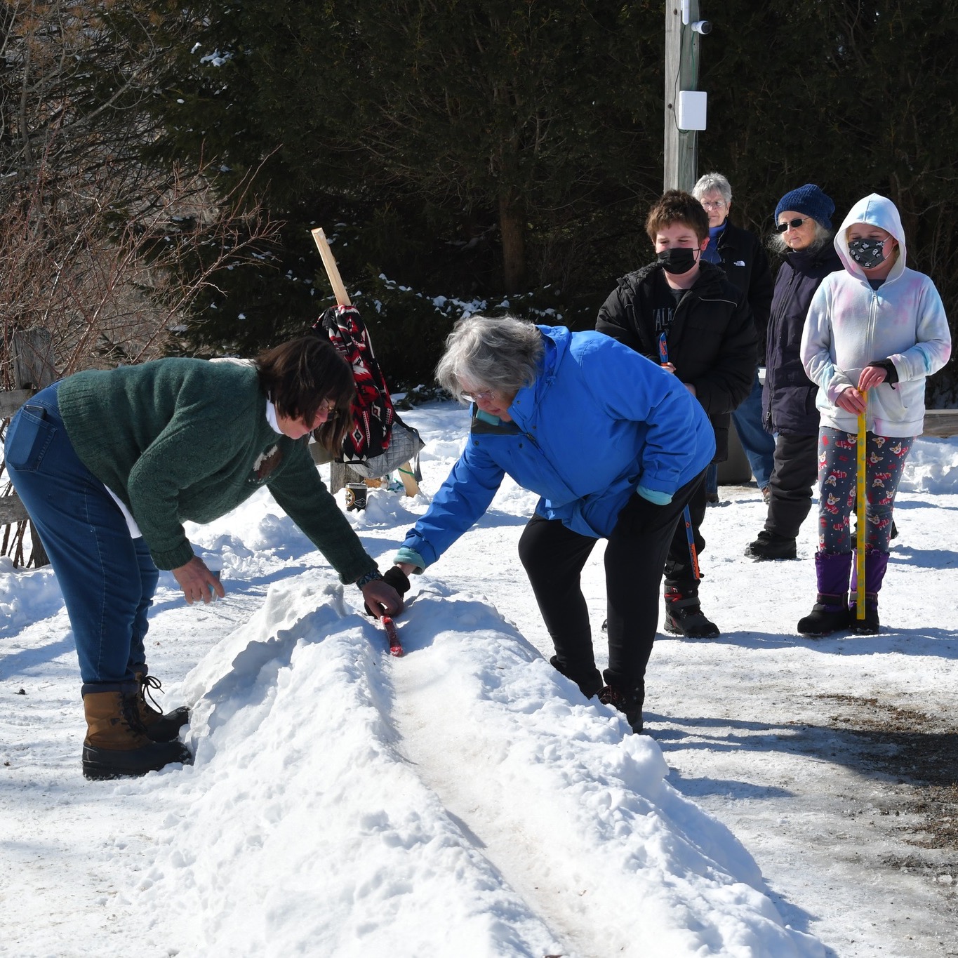 Visitors playing Abenaki game