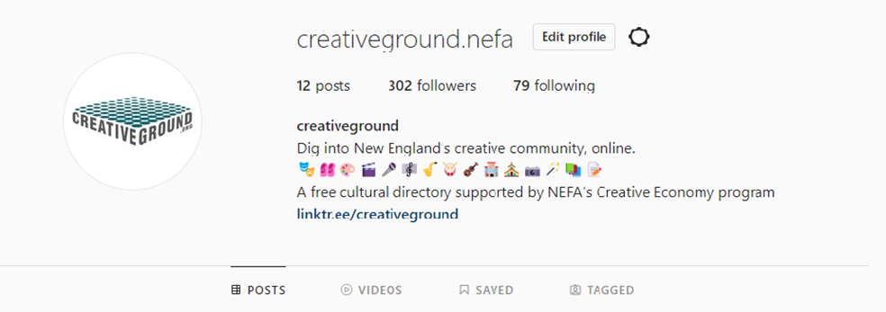 Screenshot of CreativeGround Instagram