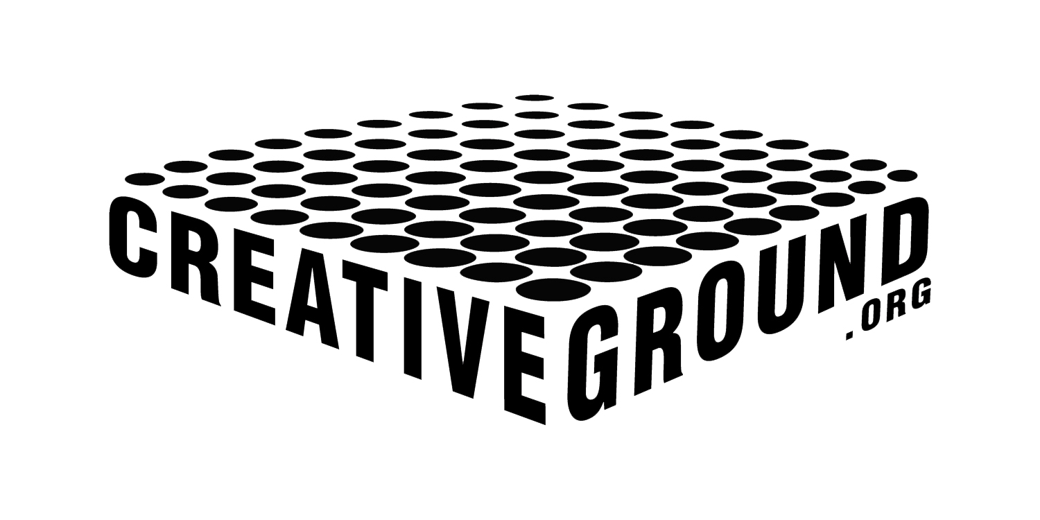 logo of black polka dots over "CreativeGround.Org" with white background