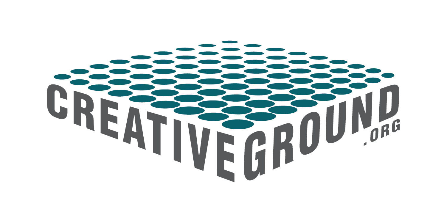 CreativeGround logo: teal dots over grey "CreativeGround.org" with transparent background