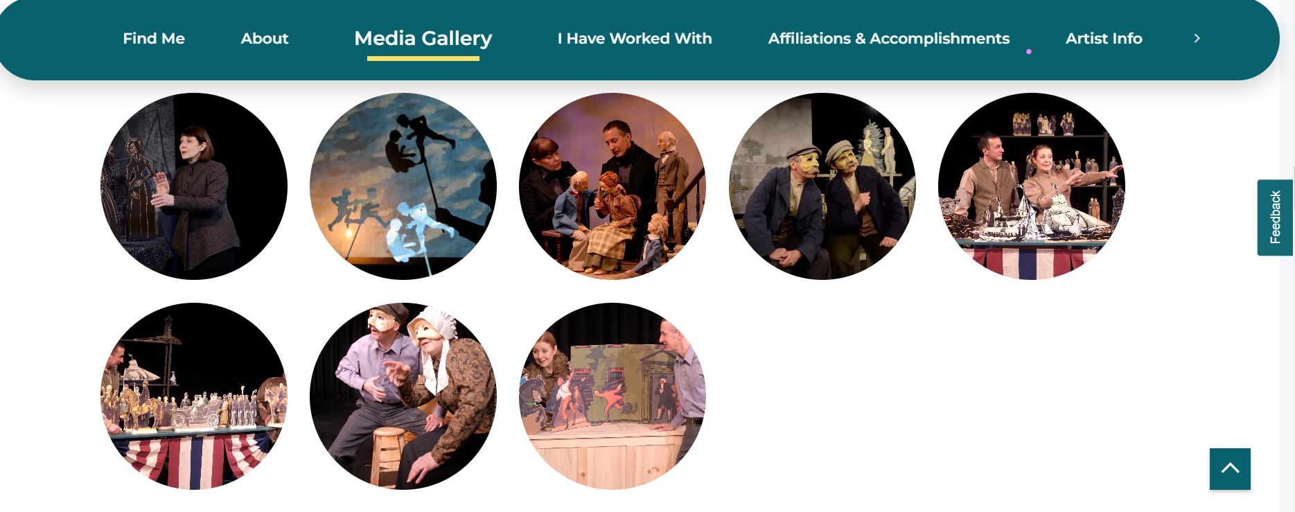 A CreativeGround profile's media gallery 