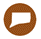 Shape of CT on a brown background