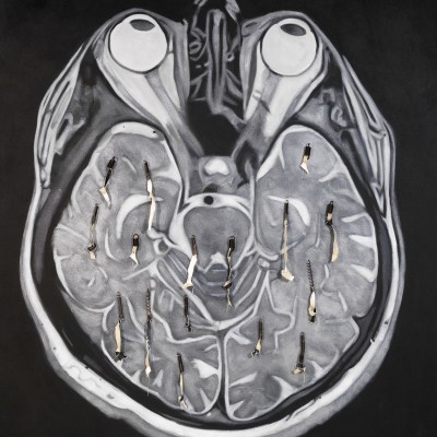 Axial T2 (9 of 27), Acrylic and mixed media on canvas, 72”x60”, 2023