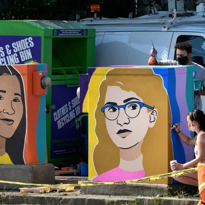 Ten hand-painted utility boxes as part of the Medford Cultural Council's “Revitalizing Medford’s Squares” 2020 initiative 