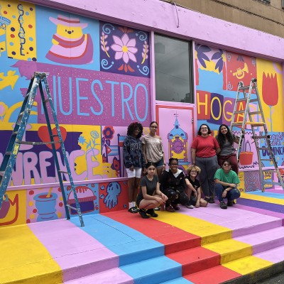 Student mural in Lawrence, MA facilitated as an instructor for Essex Art Center