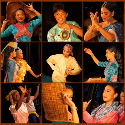 Angkor Dance Troupe's young students performing Khmer folk dances.