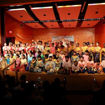 Angkor Dance Troupe's residency students getting a round of ovation at the school performance.